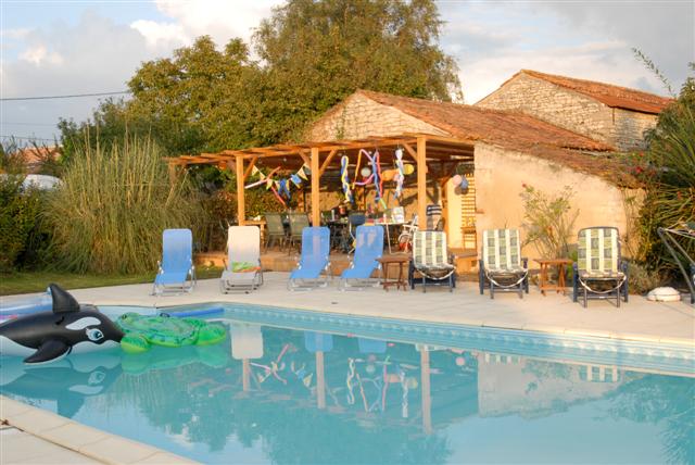 Private swimming pool and terrace at Les Meuniers, South Vendee, Western Loire, France