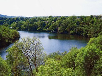 Lovely views from the property over Mervent lake, South Vendee, Western Loire